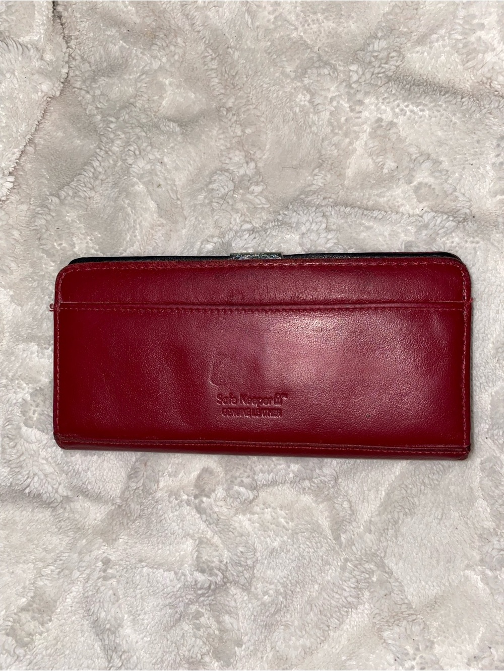 Safe Keeper Genuine Leather burgundy Black Bifold Checkbook Wallet RFID